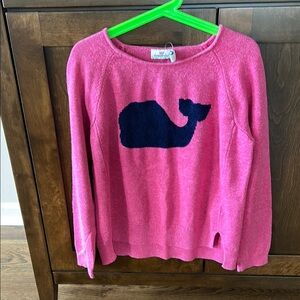 NEW Vineyard Vines girls whale pink sweater size medium 10-12